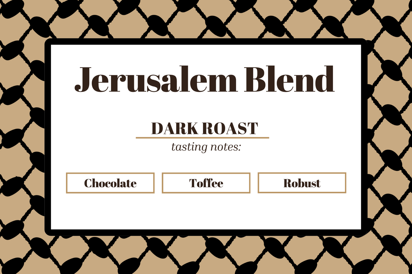 Jerusalem Blend: Dark Roast-Single Serve Pods - The Palestinian Coffee Company