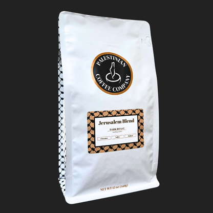 jerusalem blend coffee dark roast front of bag